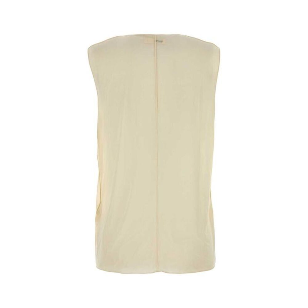 KHAITE Sleeveless Sheer Blouse Women YELLOW T-Shirts & Tops